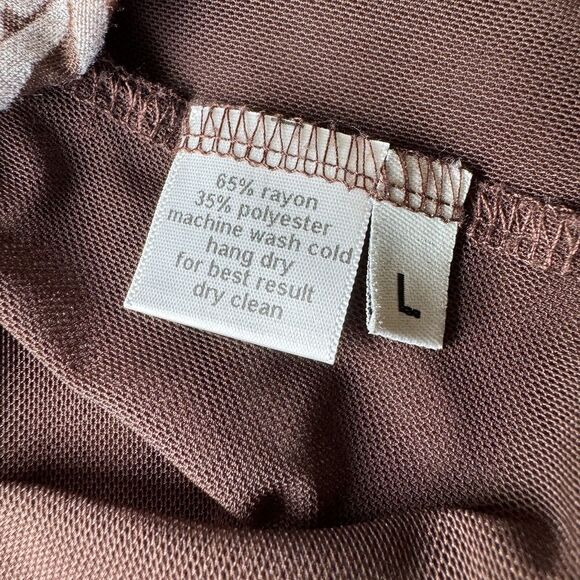 Vine Street Tank Top Large Burnout Paisley Pink Brown Made in USA Boho Stretch - Picture 5 of 11